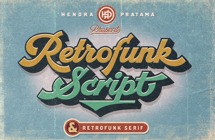 Beispiel einer Retrofunk Script-Schriftart